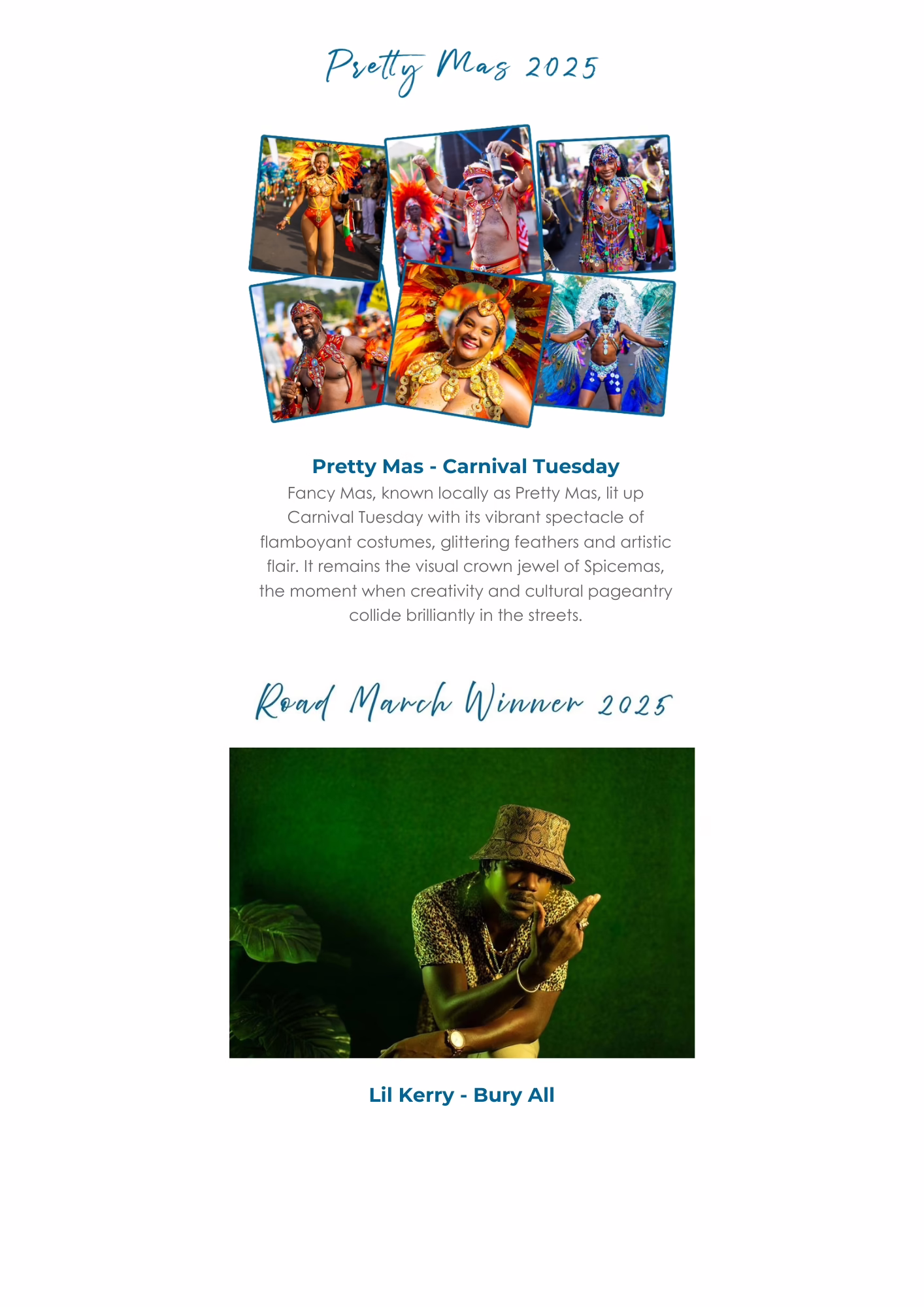 Masqueraders decked in charcoal oil paint horns and chains transform into Jab jab, Spicemas Round-Up Newsletter